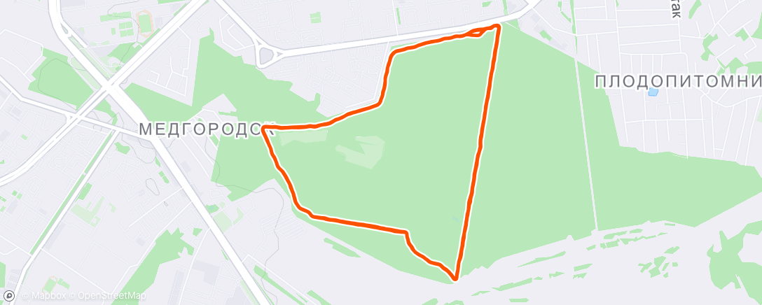 Map of the activity, Утренний забег