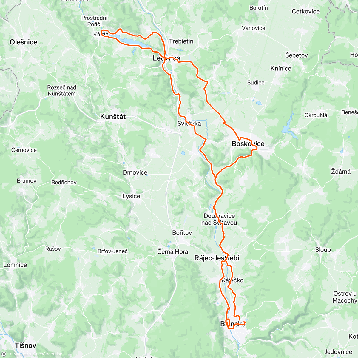 Map of the activity, Lunch Gravel Ride