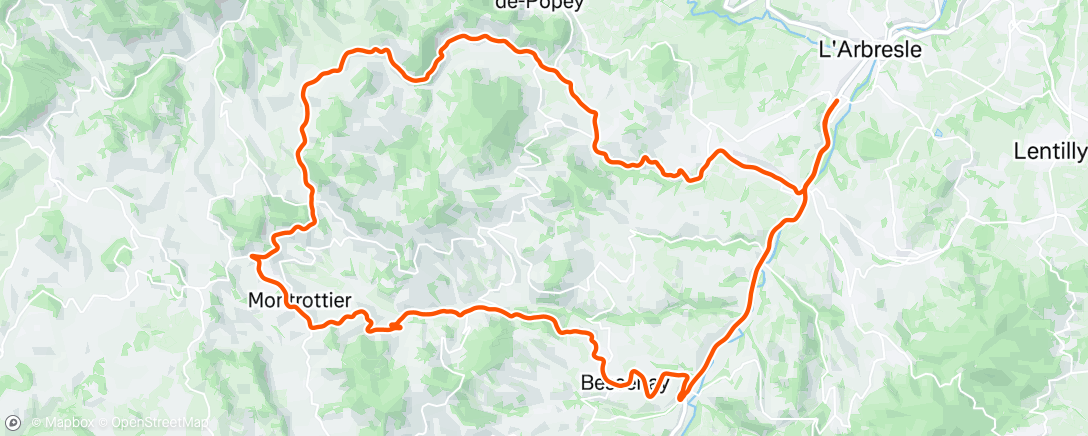 Map of the activity, Afternoon Ride