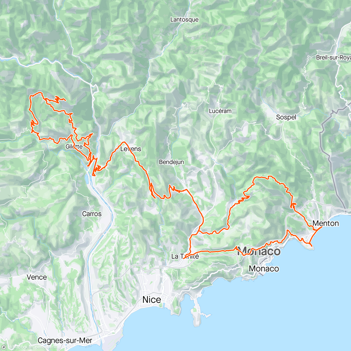 Map of the activity, Mont Vial