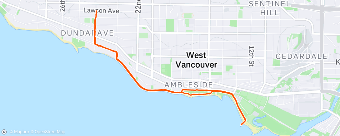 Map of the activity, Evening Run