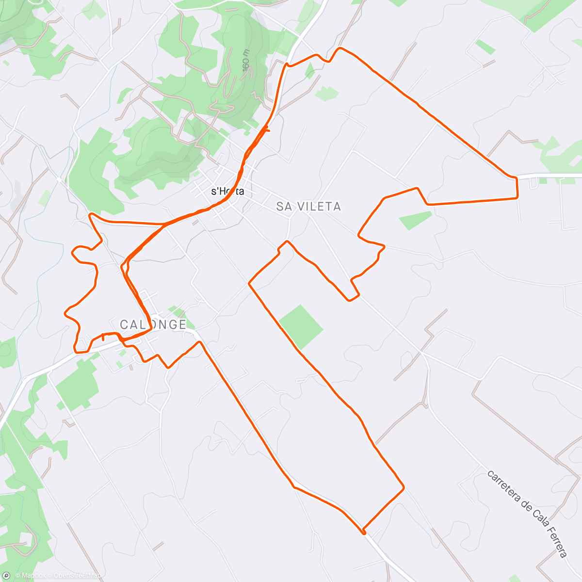 アクティビティ「Bicicleta de montaña eléctrica vespertina」の地図
