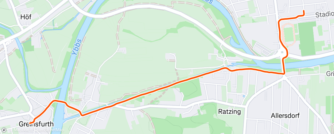 Map of the activity, commute run