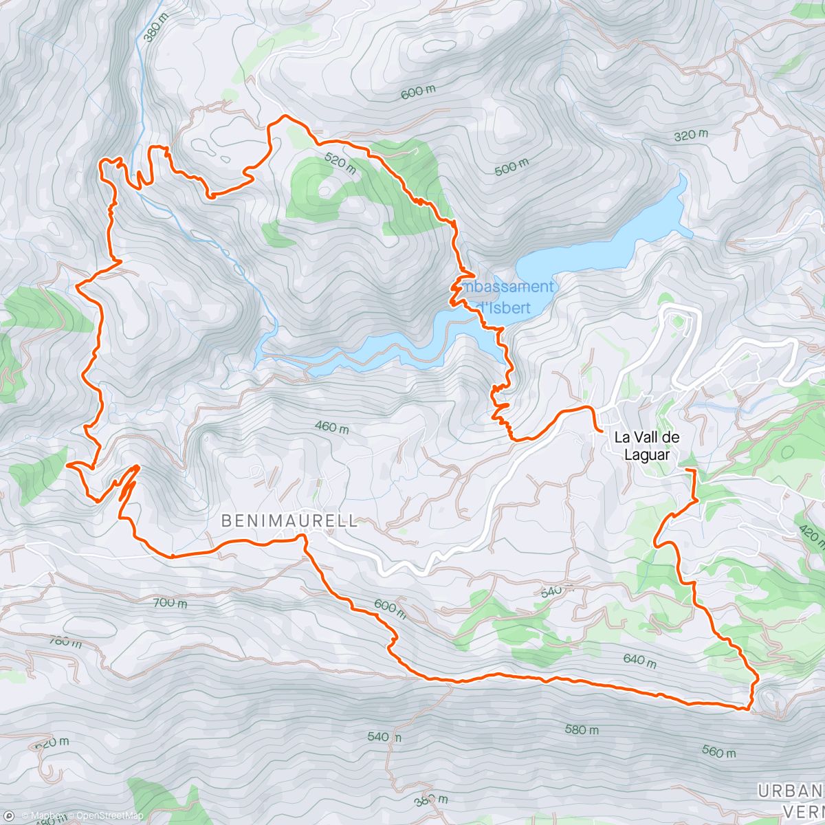 Map of the activity, Barranc de L’Infern & Cavall Verd 29/4/2024