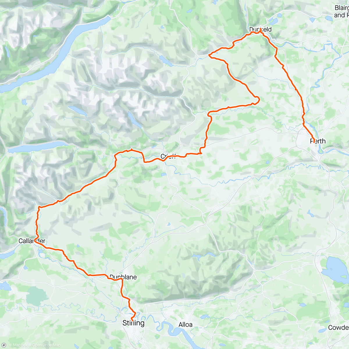 Map of the activity, Perth to Stirling gravel