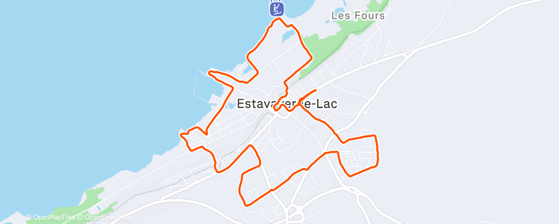 Map of the activity, Course à pied en soirée