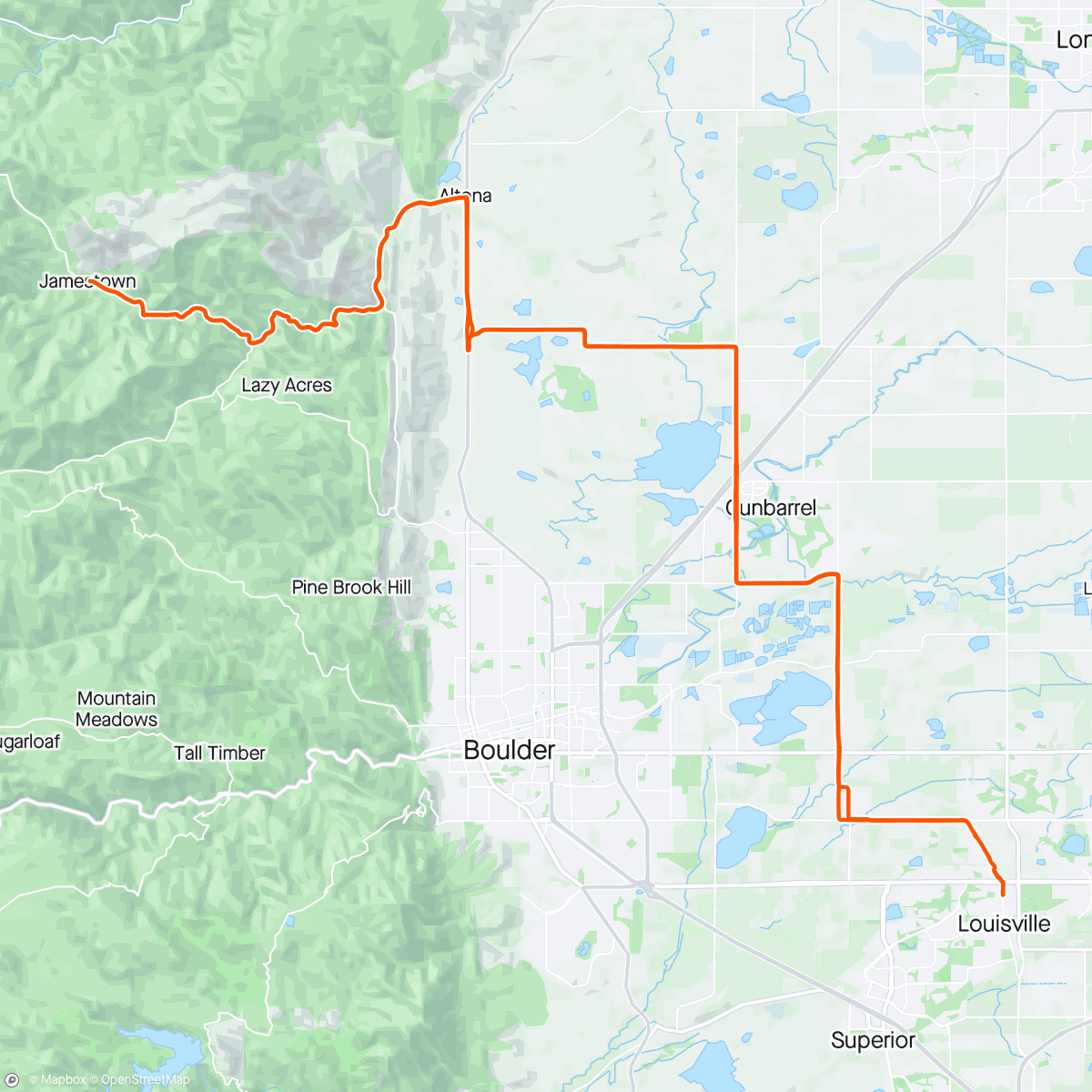 Mapa da atividade, Jamestown with Louisville Cycle