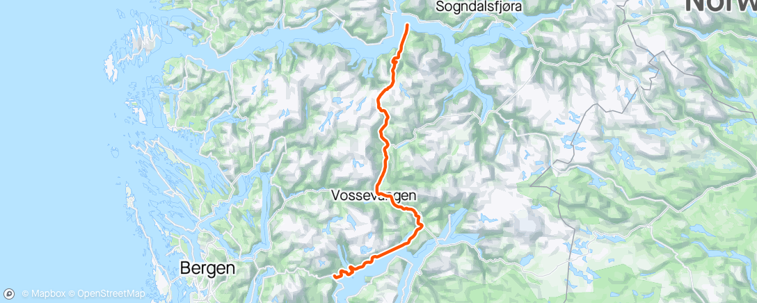 「Norheimsund til Vangsnes. Mykje motvind😊💪💪」活動的地圖