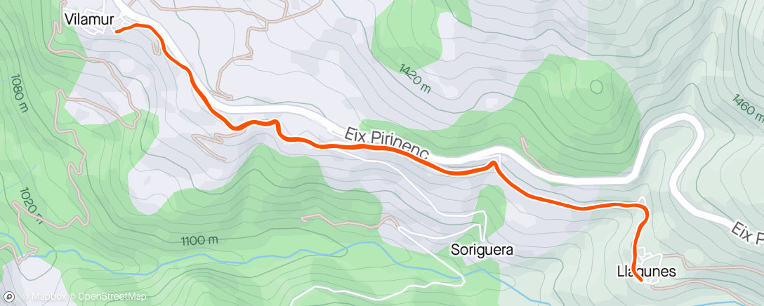 Map of the activity, Carrera de tarde