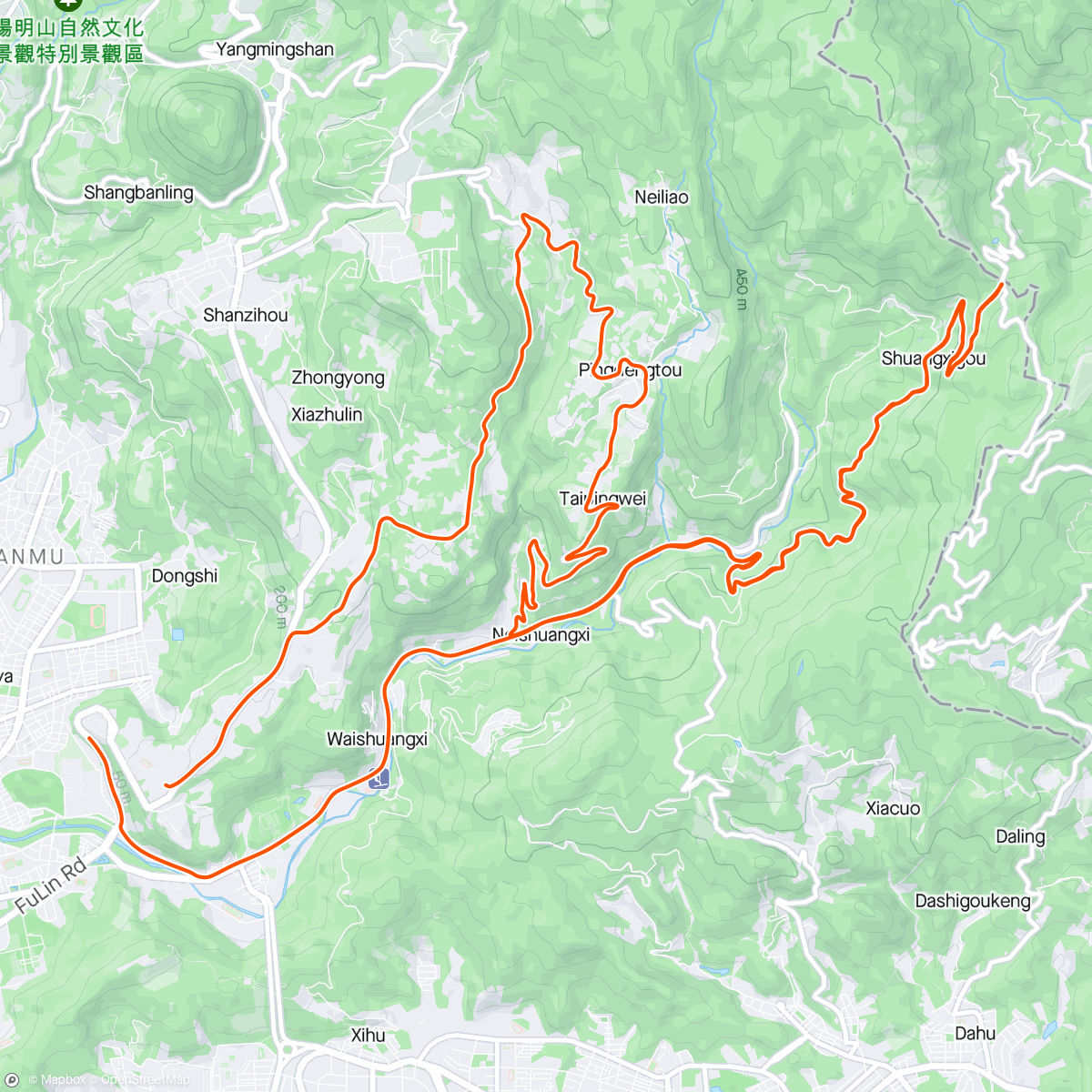 Map of the activity, Shake Down Ride