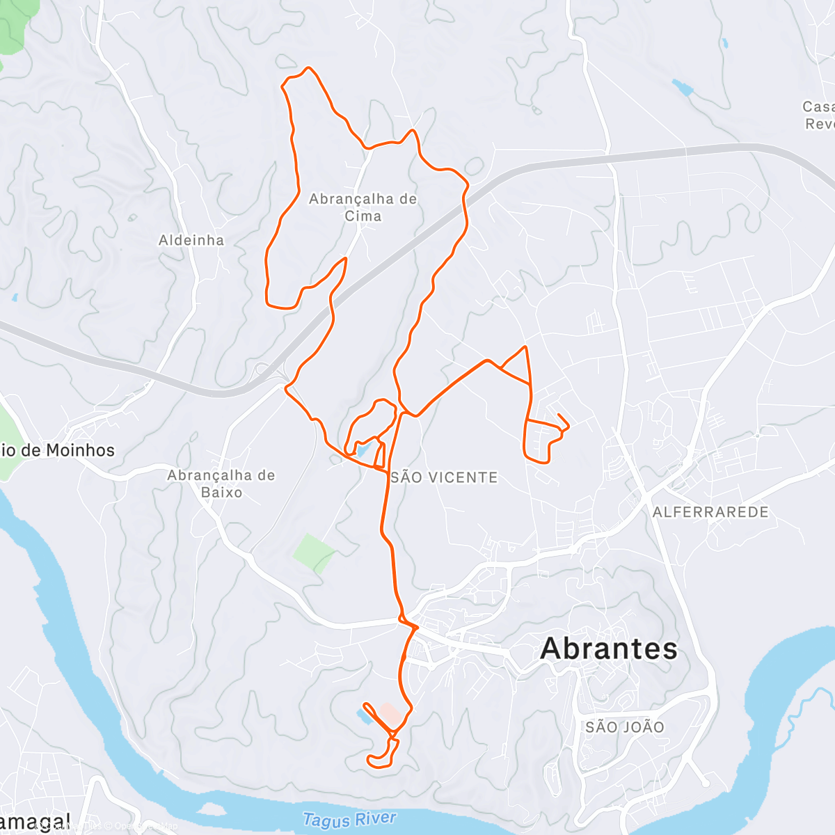 Map of the activity, Lunch BTT Ride