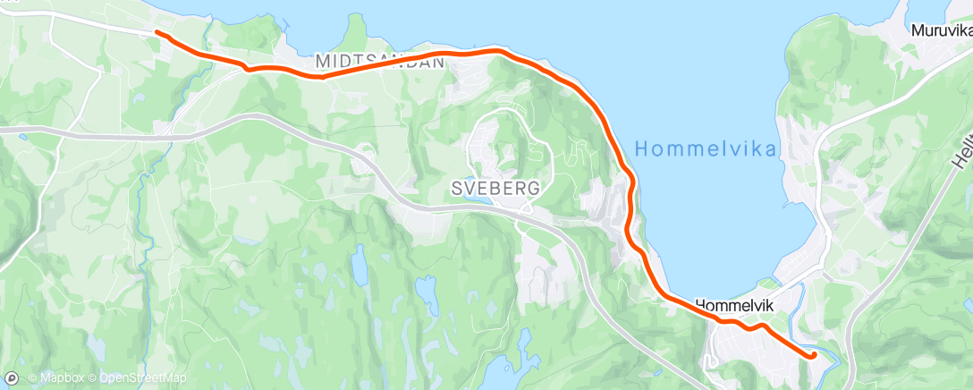 Map of the activity, Sykkeltur Torp-Hommelvik med Kaisa ☀️🐶