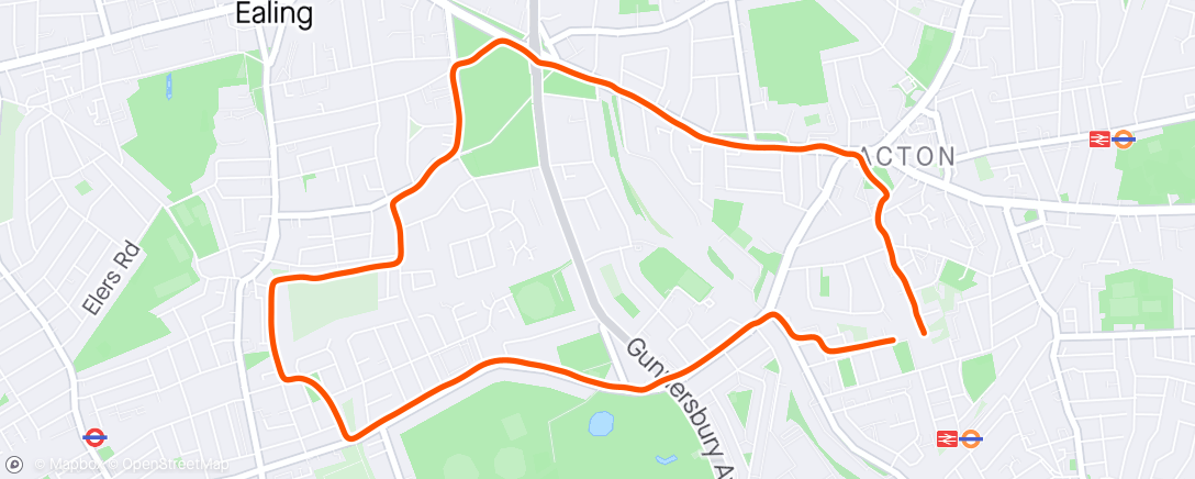 Mapa da atividade, Easy(ish) Evening Run