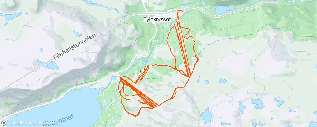 Map of the activity, Full day Filefjell snowboard + ski