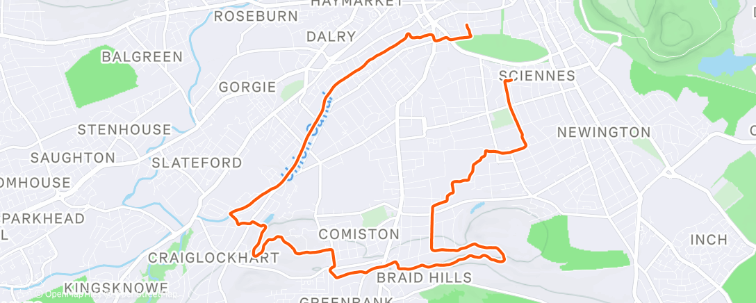 Map of the activity, Afternoon Run