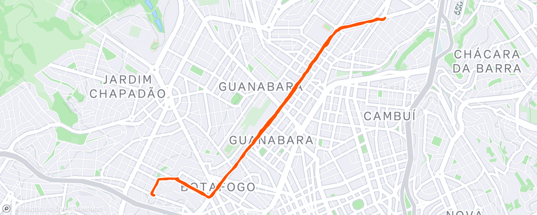 Map of the activity, Corrida matinal