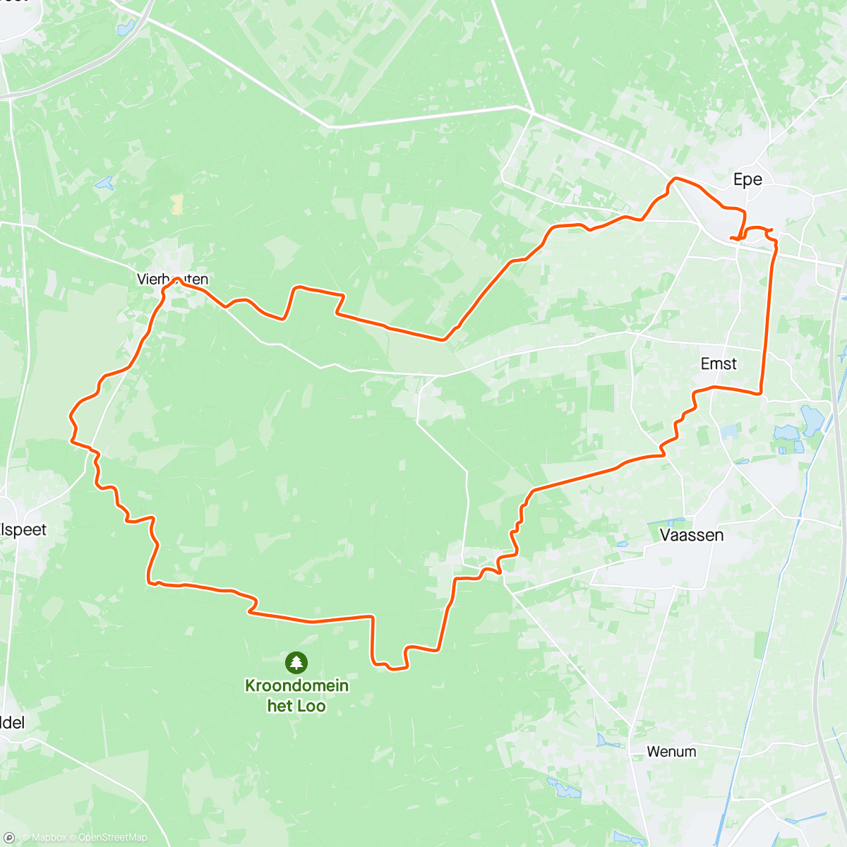 Map of the activity, Kroondomein via Vierhouten