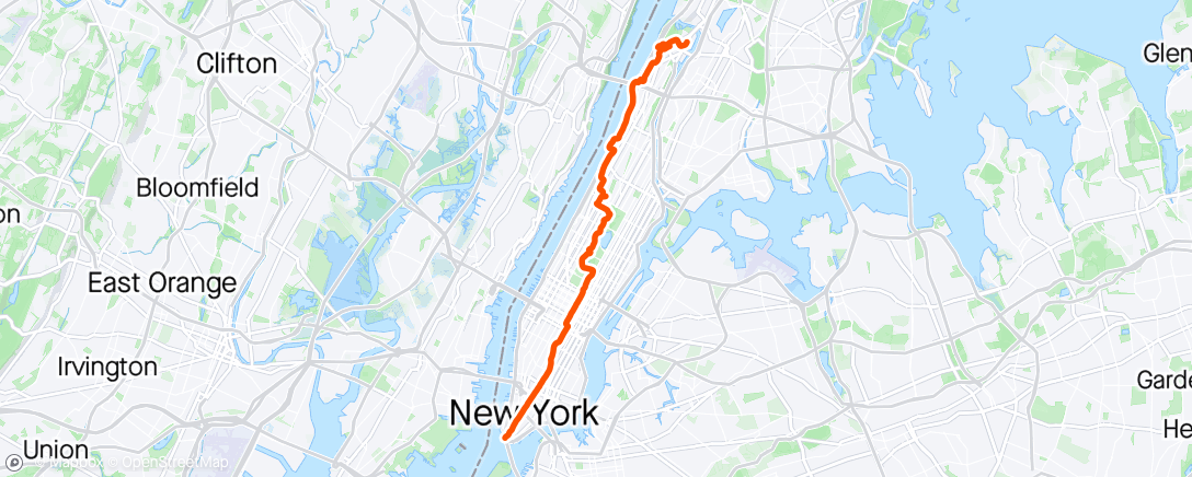 Mapa da atividade, Manhattan top to tip w Mae