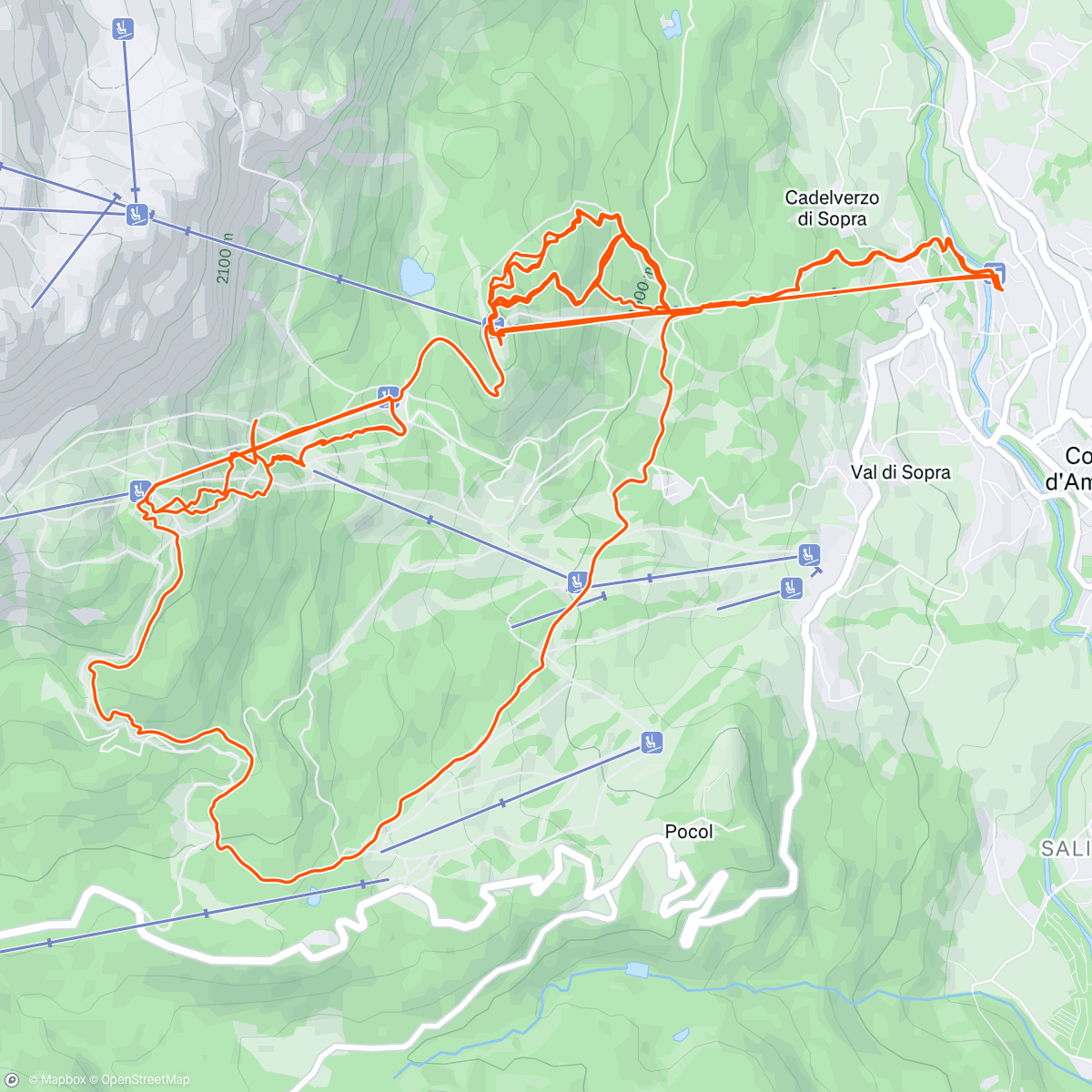 Map of the activity, Cortina Bike Park Dolomiti