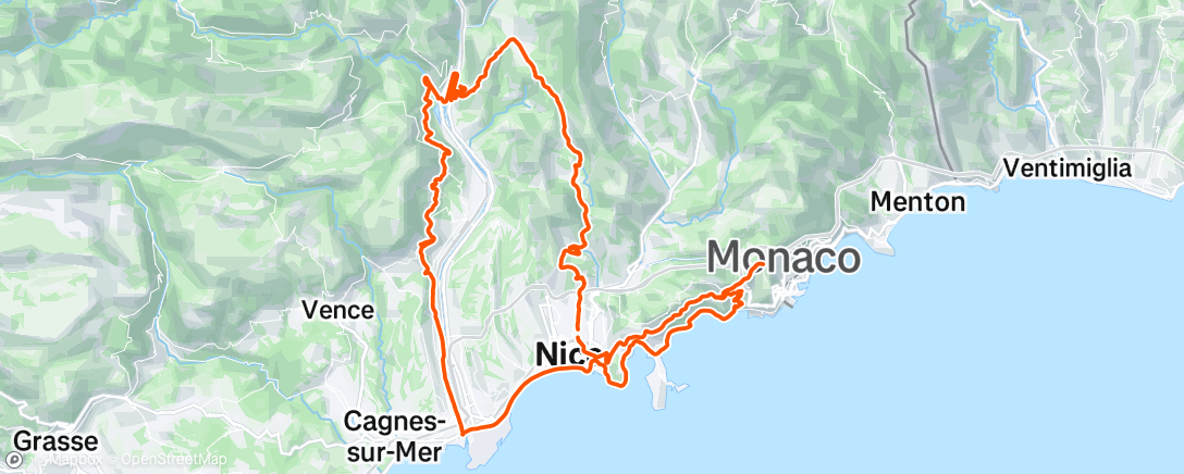 Map of the activity, Sortie vélo le midi