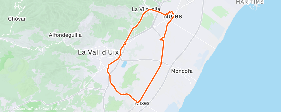 Map of the activity, Road Bike primo