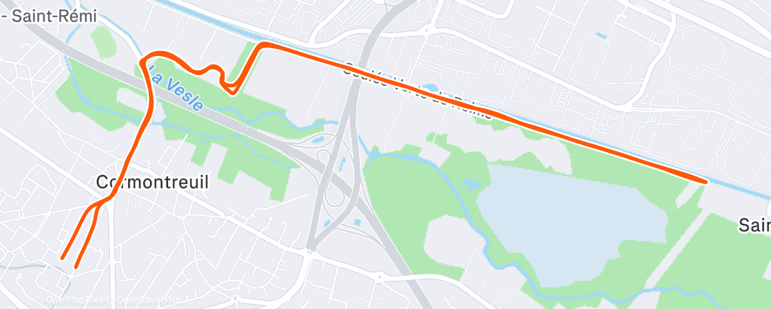 Map of the activity, Course à pied le matin