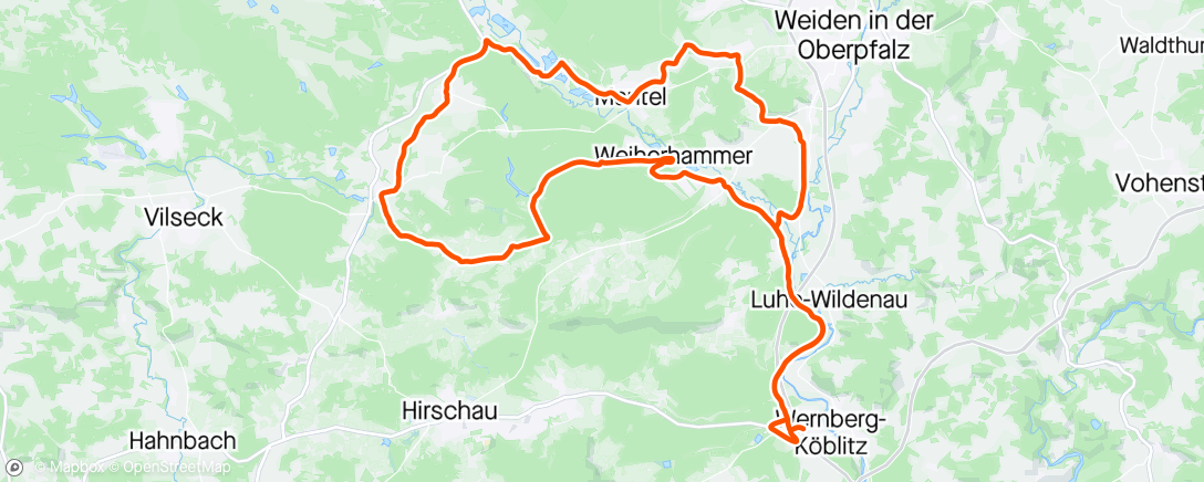 Mapa de la actividad, Mittagsradfahrt