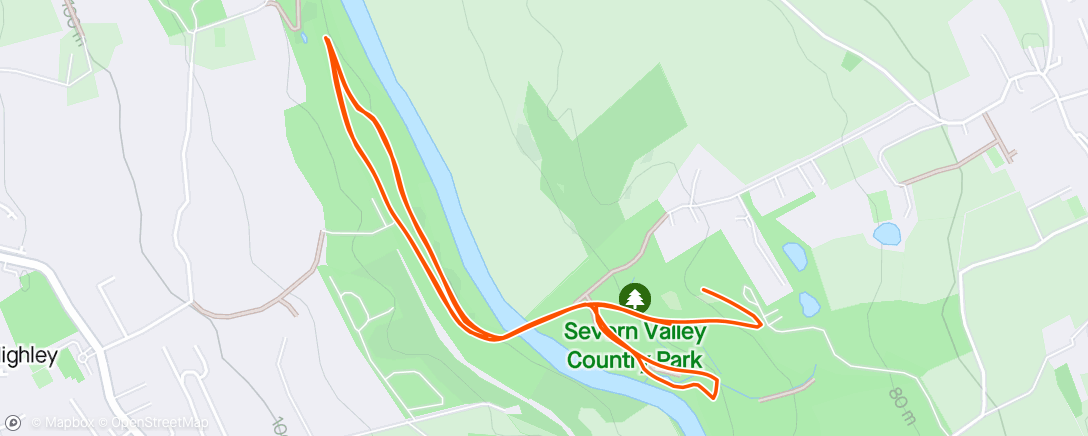 Map of the activity, Severn Valley Country parkwalk