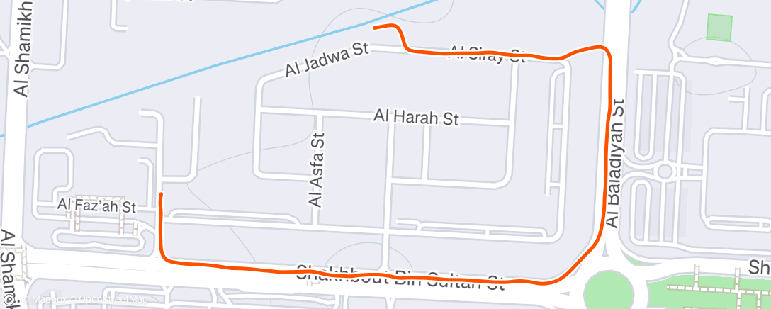 Map of the activity, Afternoon Run