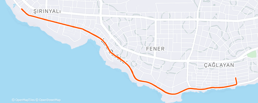 Map of the activity, Wednesday Afternoon Run