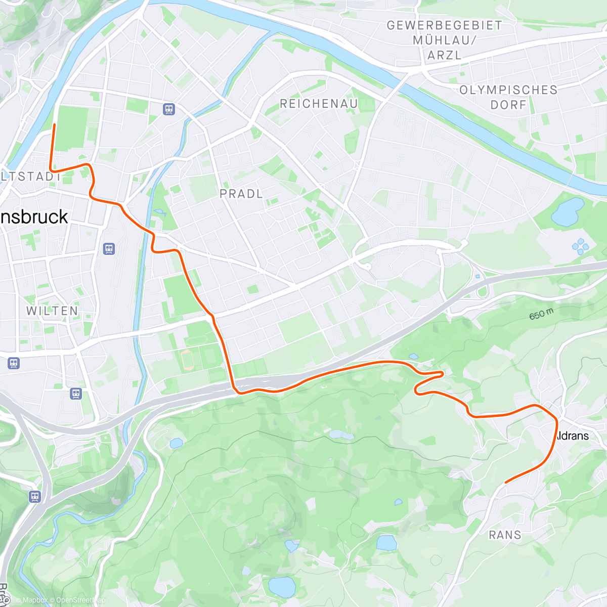 Map of the activity, Zwift - VO2max Development in Innsbruck