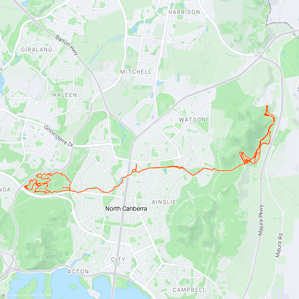 Mapa de la actividad (Canberra Cadenza)