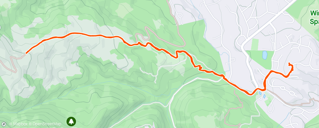Map of the activity, Short jaunt up Windy Hill