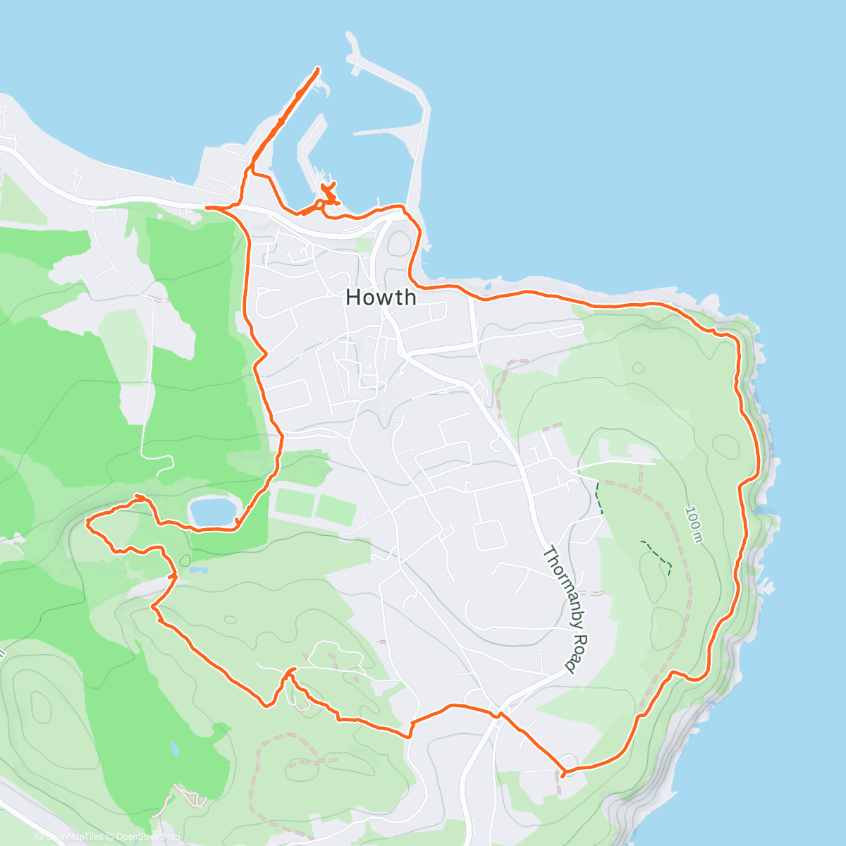 Map of the activity, Brisk walk up Howth 🍀, after seeing Justin off for his sailing race