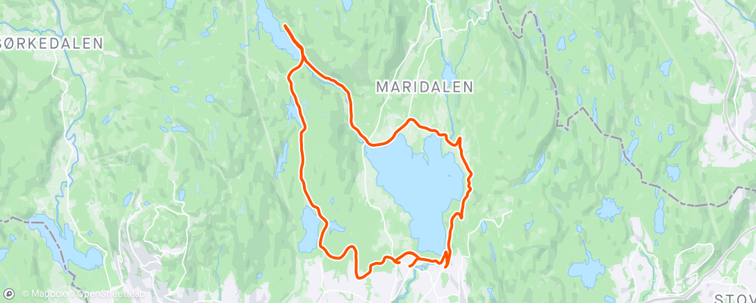 Karte der Aktivität „Rundt Maridalsvannet til Sognsvann 🏃‍♂️☀️”