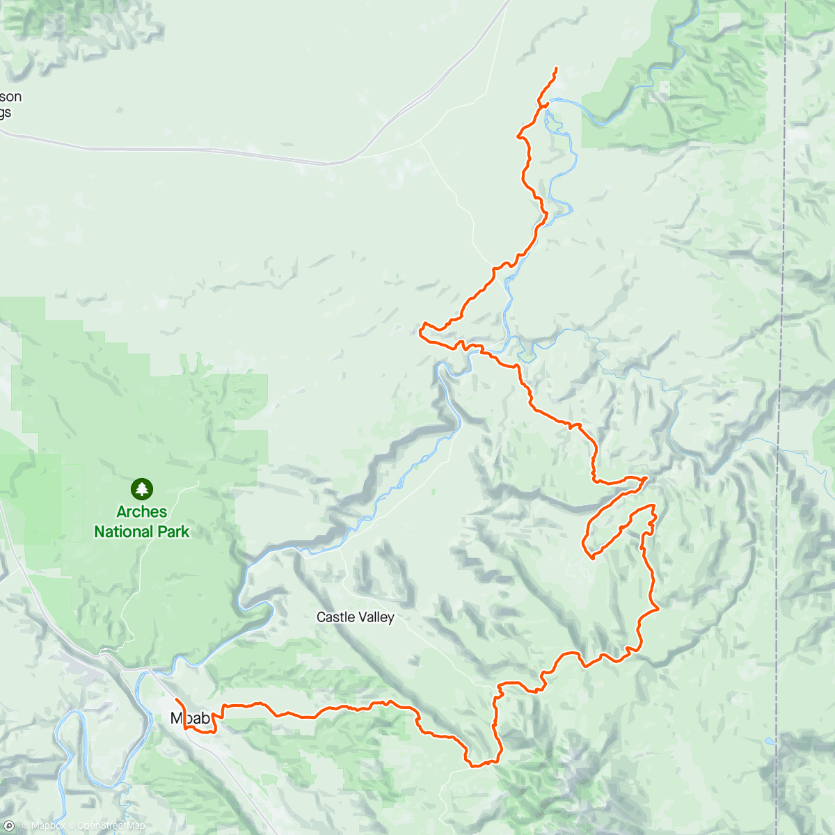 Карта физической активности (Kokopelli trail day 1)