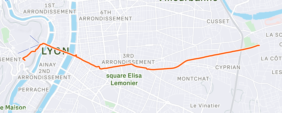 Map of the activity, Evening Run