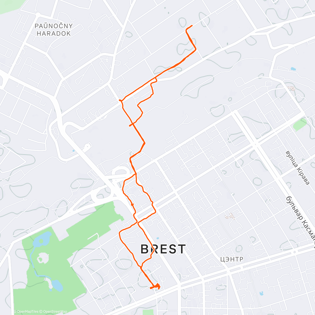 Map of the activity, Afternoon Walk