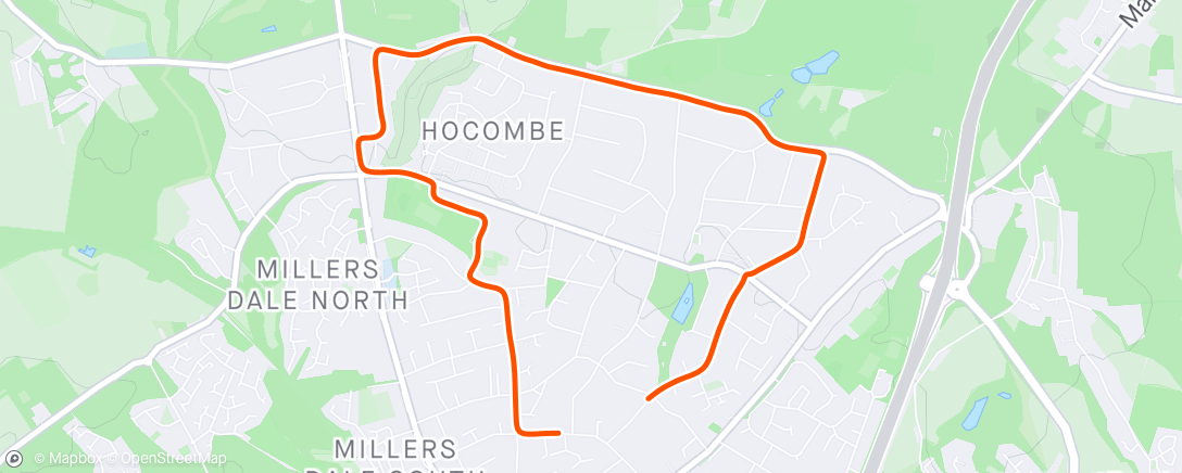 Mapa da atividade, Hocombe Road