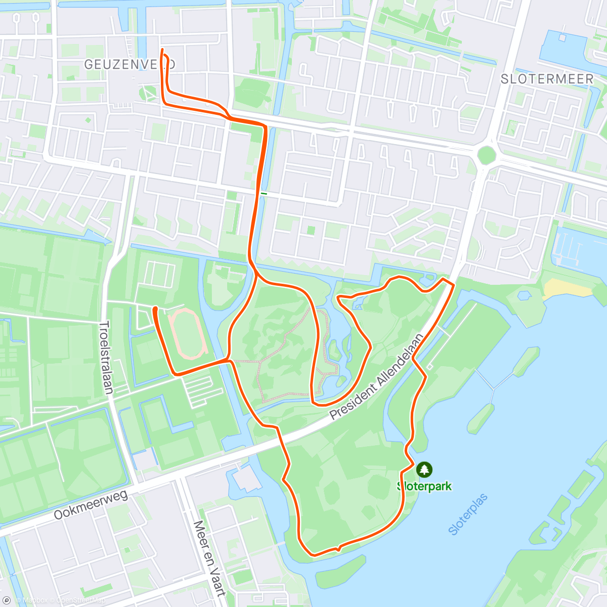 Map of the activity, First run in Amsterdam