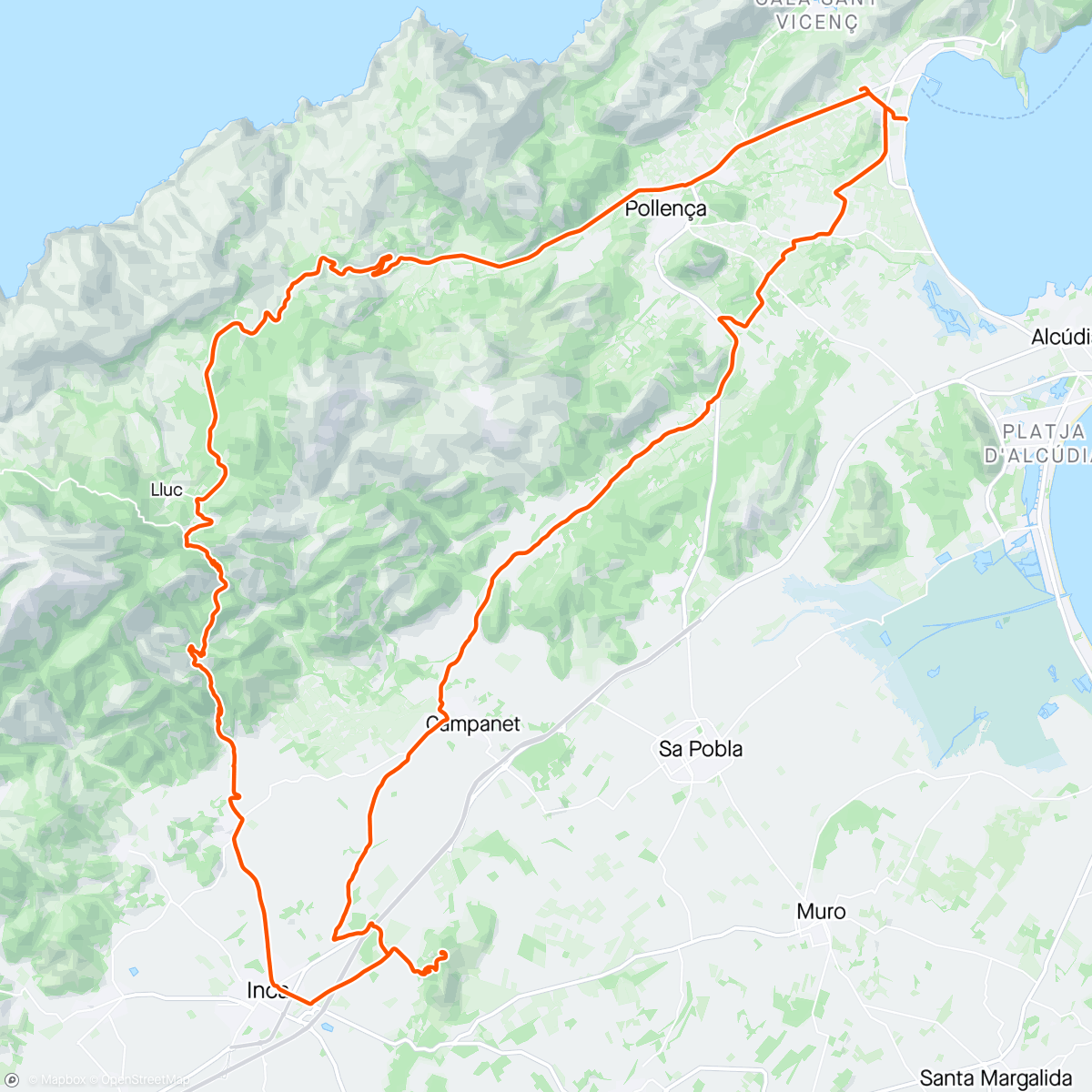 Map of the activity, Puig de santa magdalena - Lluc