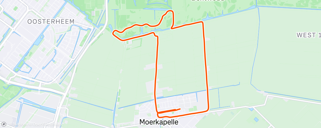 Map of the activity, Verslapen voor het fietsen, dan maar lopen