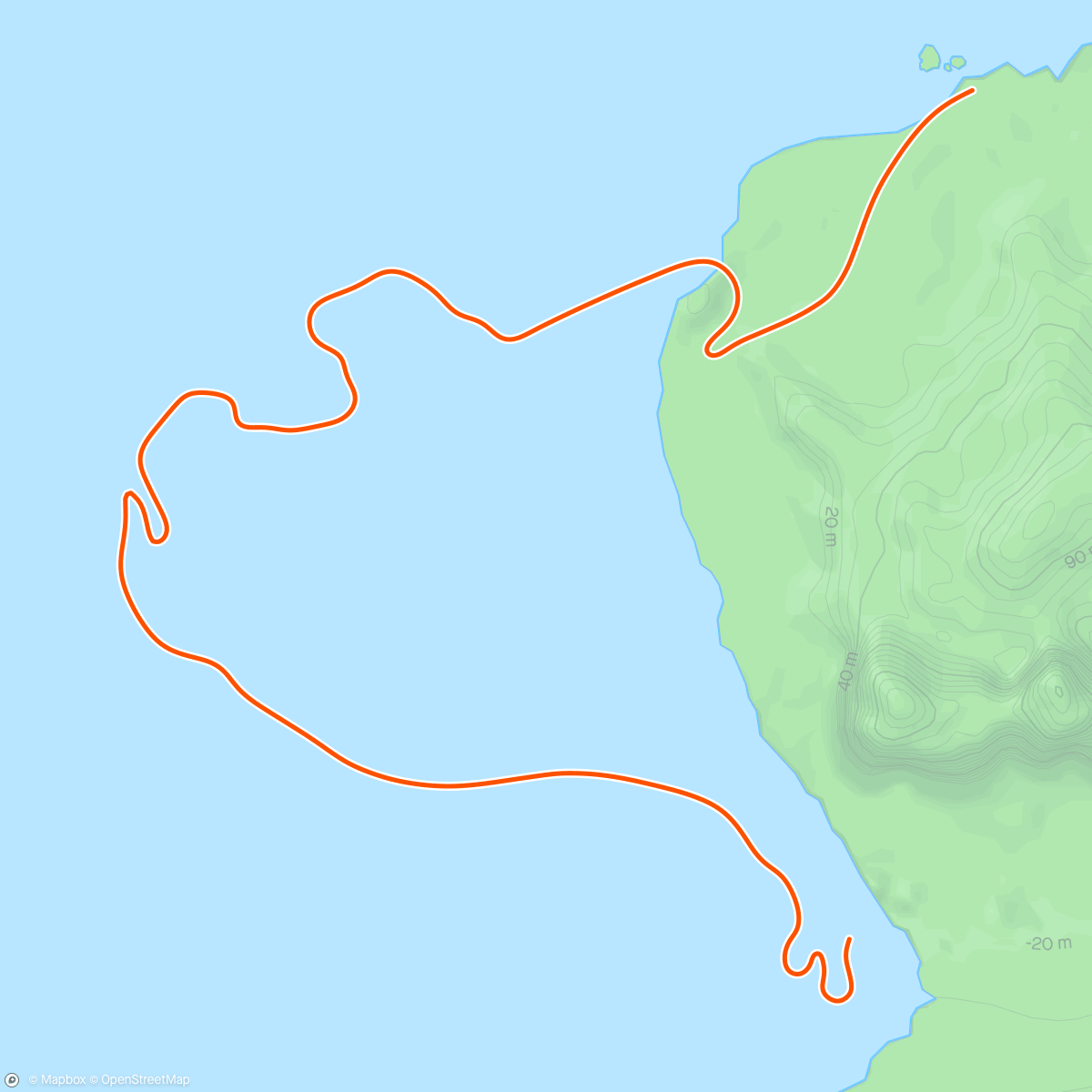 Map of the activity, Zwift.2024.03 - Beach Island Loop in Watopia