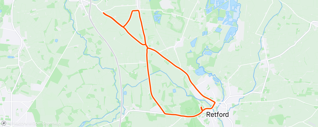 Map of the activity, Retford half 2nd.