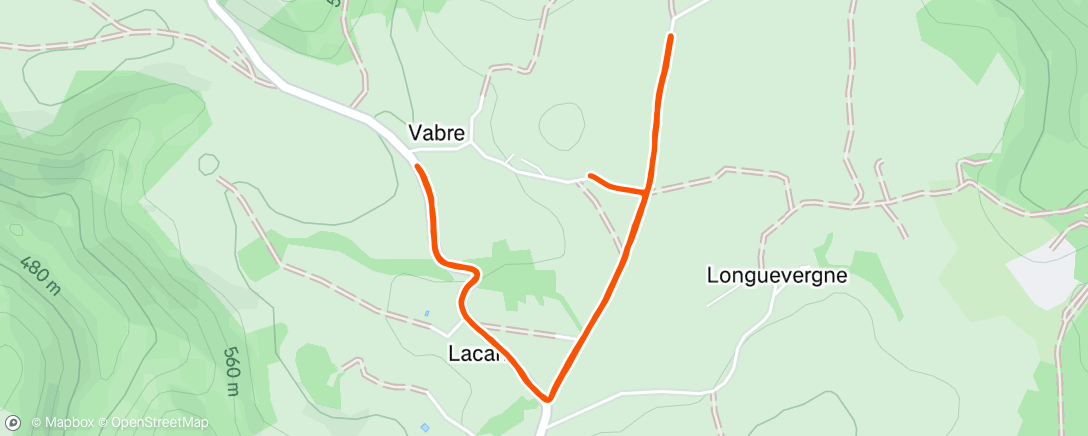 Map of the activity, Course à pied dans l'après-midi