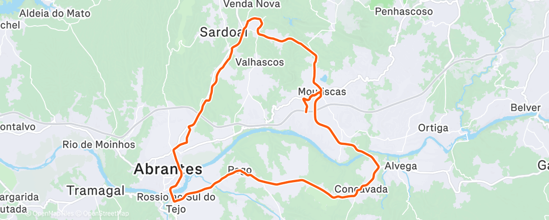 Map of the activity, Volta de bicicleta à hora do almoço