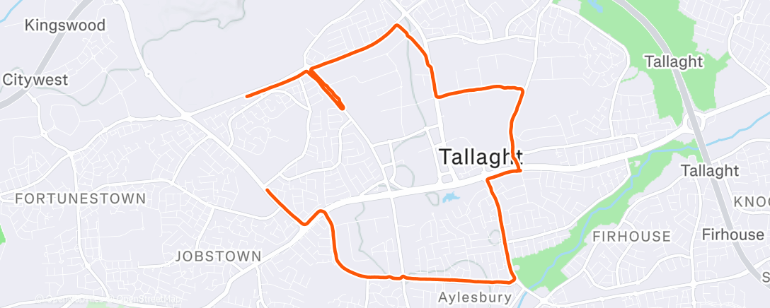 Map of the activity, Afternoon Run