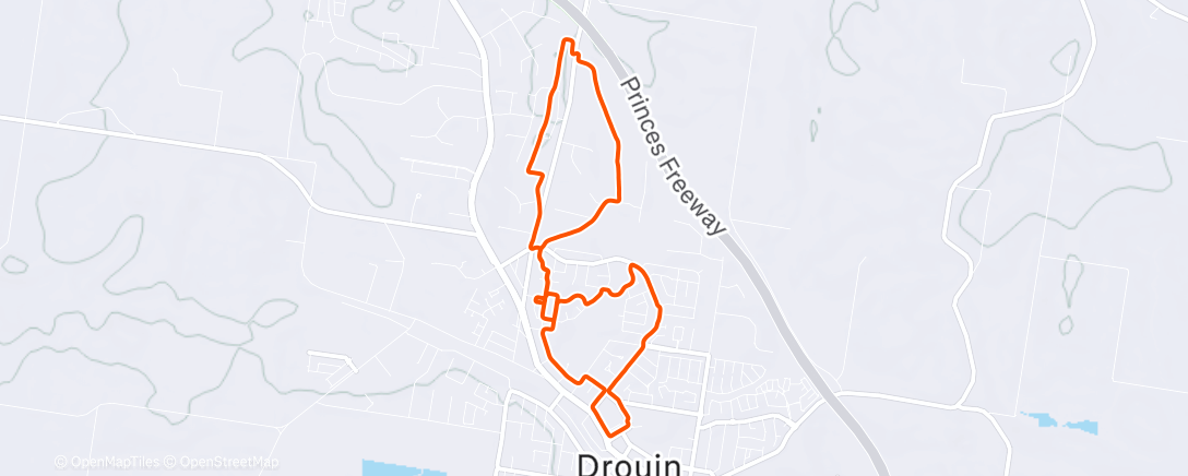 Map of the activity, Afternoon Run