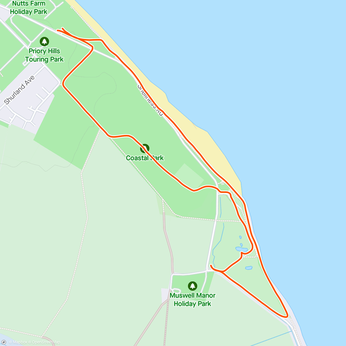 Map of the activity, Shellness Beach & Country Park