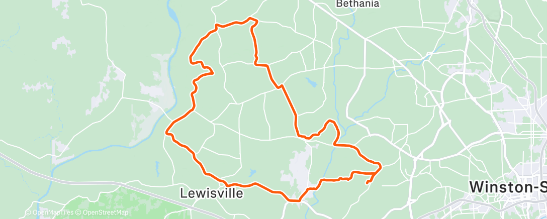 Map of the activity, Lunch Ride